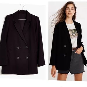 Madewell CALDWELL Double-Breasted Black Blazer